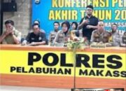 Makassar menggelar konferensi pers akhir tahun 2025 untuk menyampaikan capaian kinerja, evaluasi penegakan hukum, serta situasi keamanan dan ketertiban masyarakat (kamtibmas)