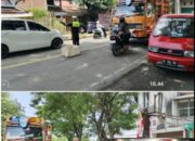 Truk Tronton Mogok di Tengah Jalan, Personel Lantas Polres Jeneponto Sigap Atur Arus