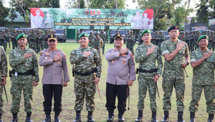 Kapolres Jeneponto Hadiri Serah Terima Jabatan Danyonif 726/Tamalatea, Tegaskan Sinergitas TNI-Polri
